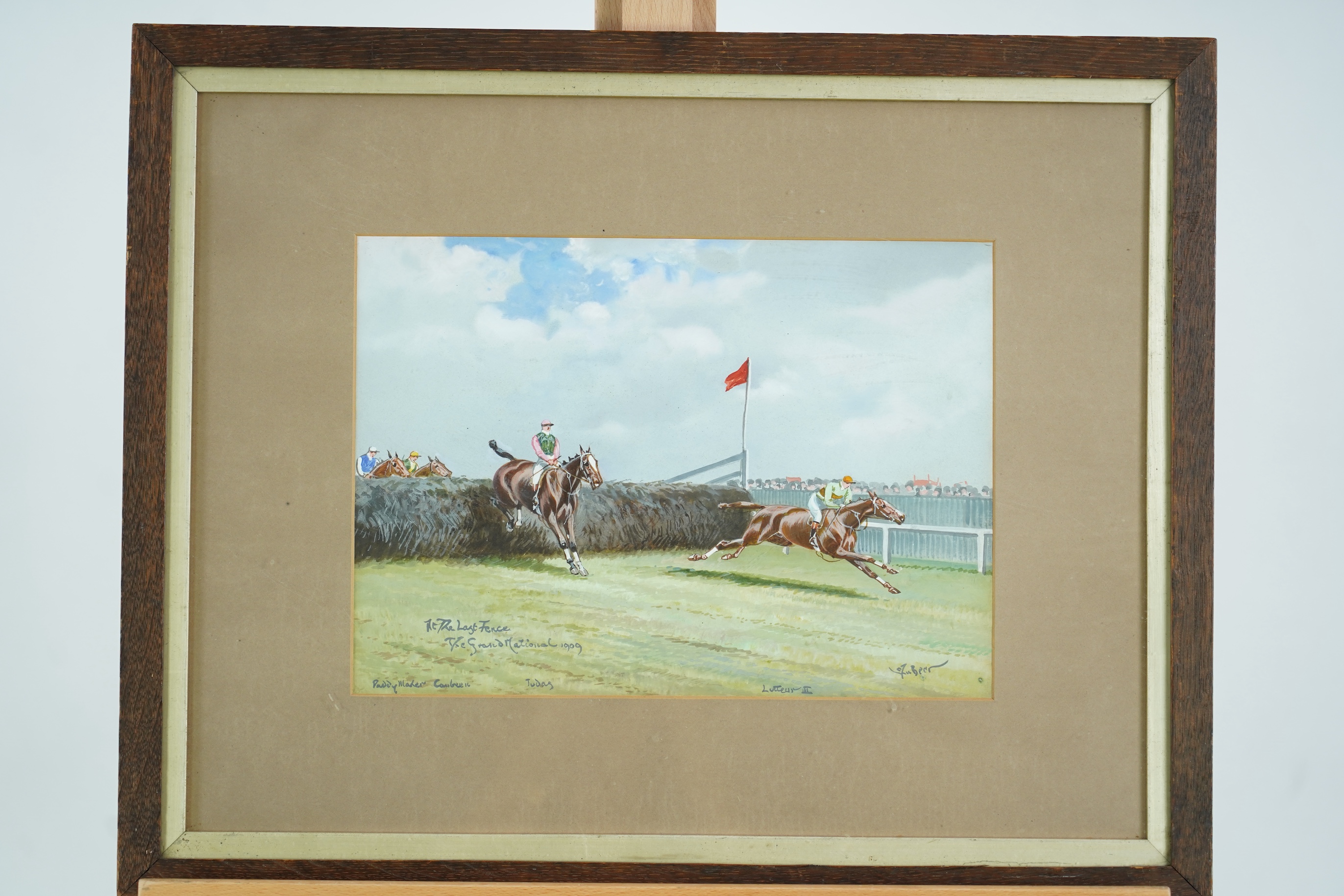 John Beer (c.1860-c.1930), 'The Last Fence, The Grand National, 1909'